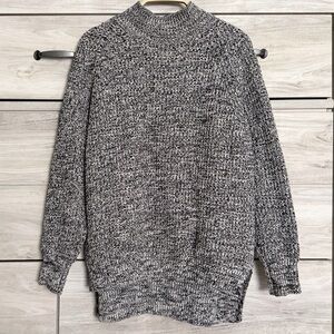 Urban Outfitters BDG Chunky Knit Mock Neck Oversized Sweater Black & White Small